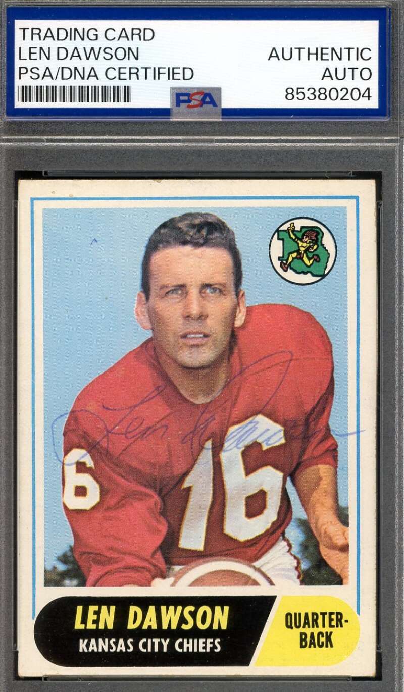 Len Dawson PSA DNA Vintage Signed 1968 Topps Autograph