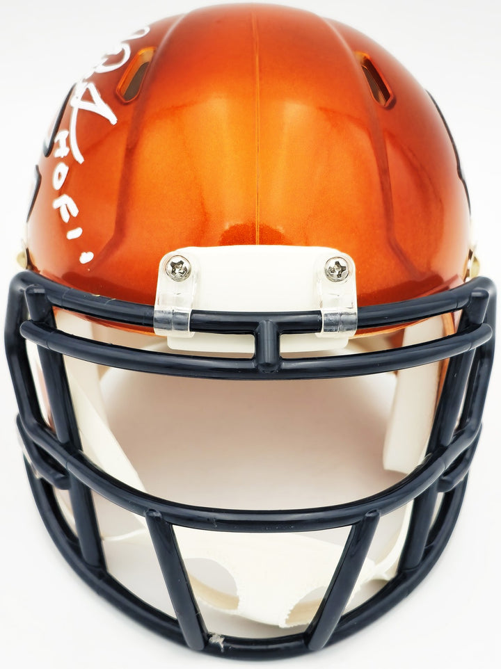 Richard Dent Signed Bears Flash Orange Speed Mini Helmet "HOF 11" Beckett Wit