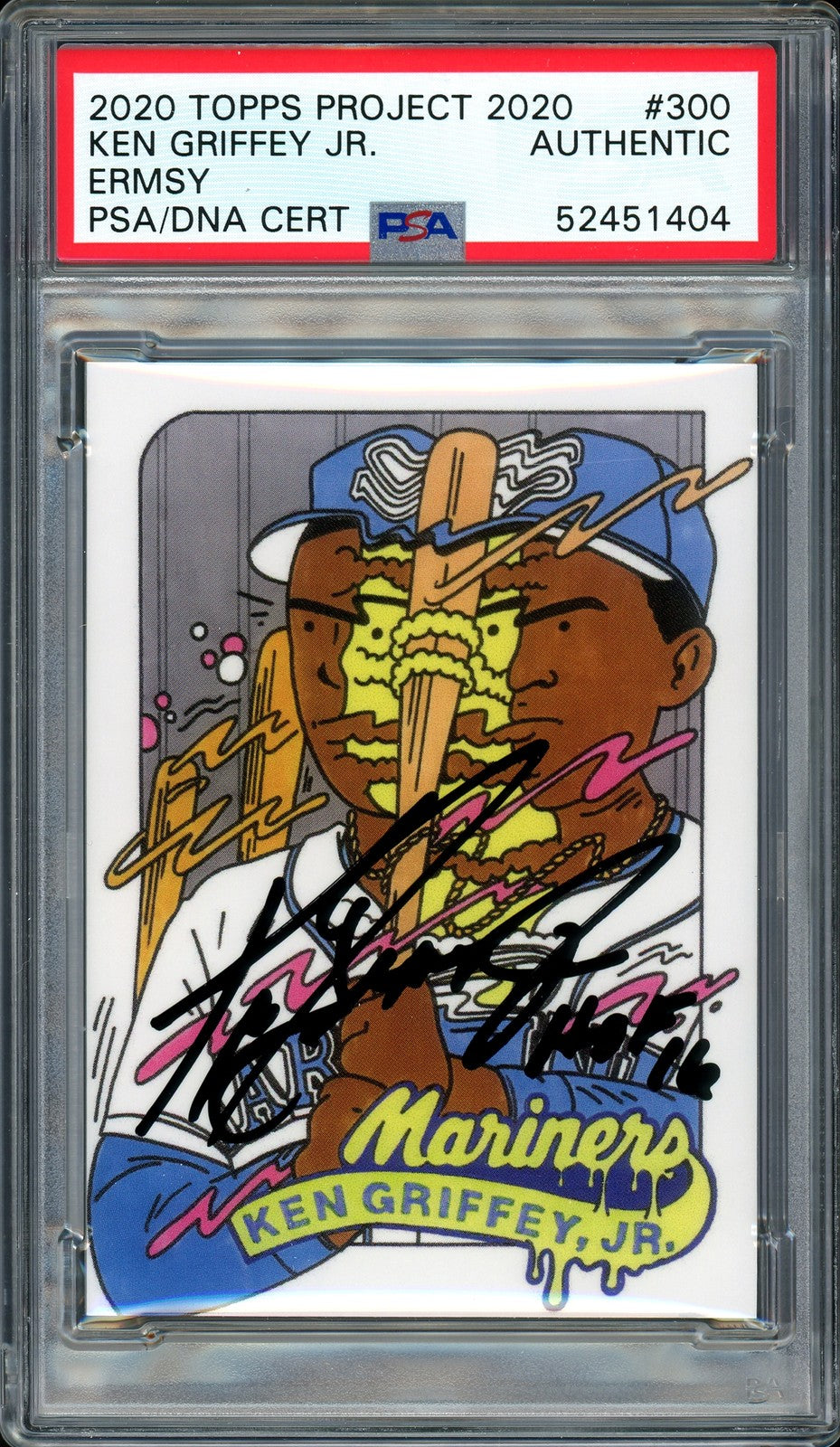 Ken Griffey Jr. Signed Topps Project 2020 Ermsy Card 300 HOF 16 #1/1 PSA/DNA