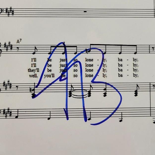 Austin Butler signed 8.5x11 Elvis Heartbreak Hotel song sheet (A) ~ Beckett BAS