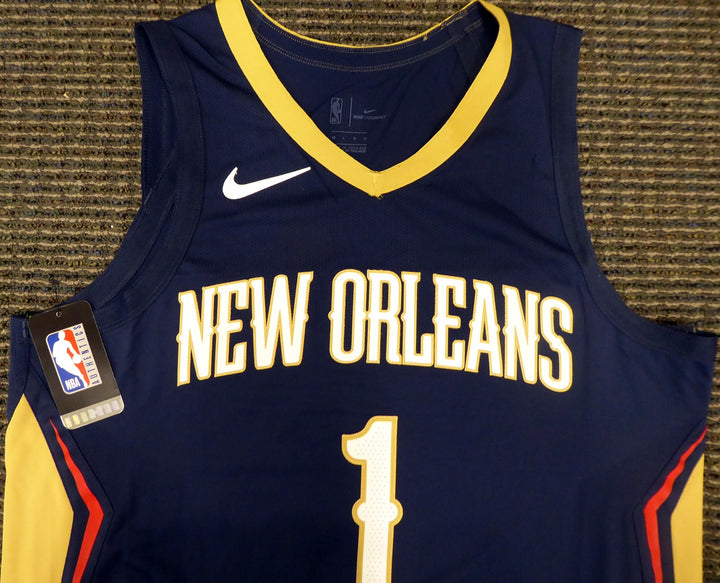 New Orleans Pelicans Zion Williamson Signed Blue Nike Jersey Size 48 Fanatics