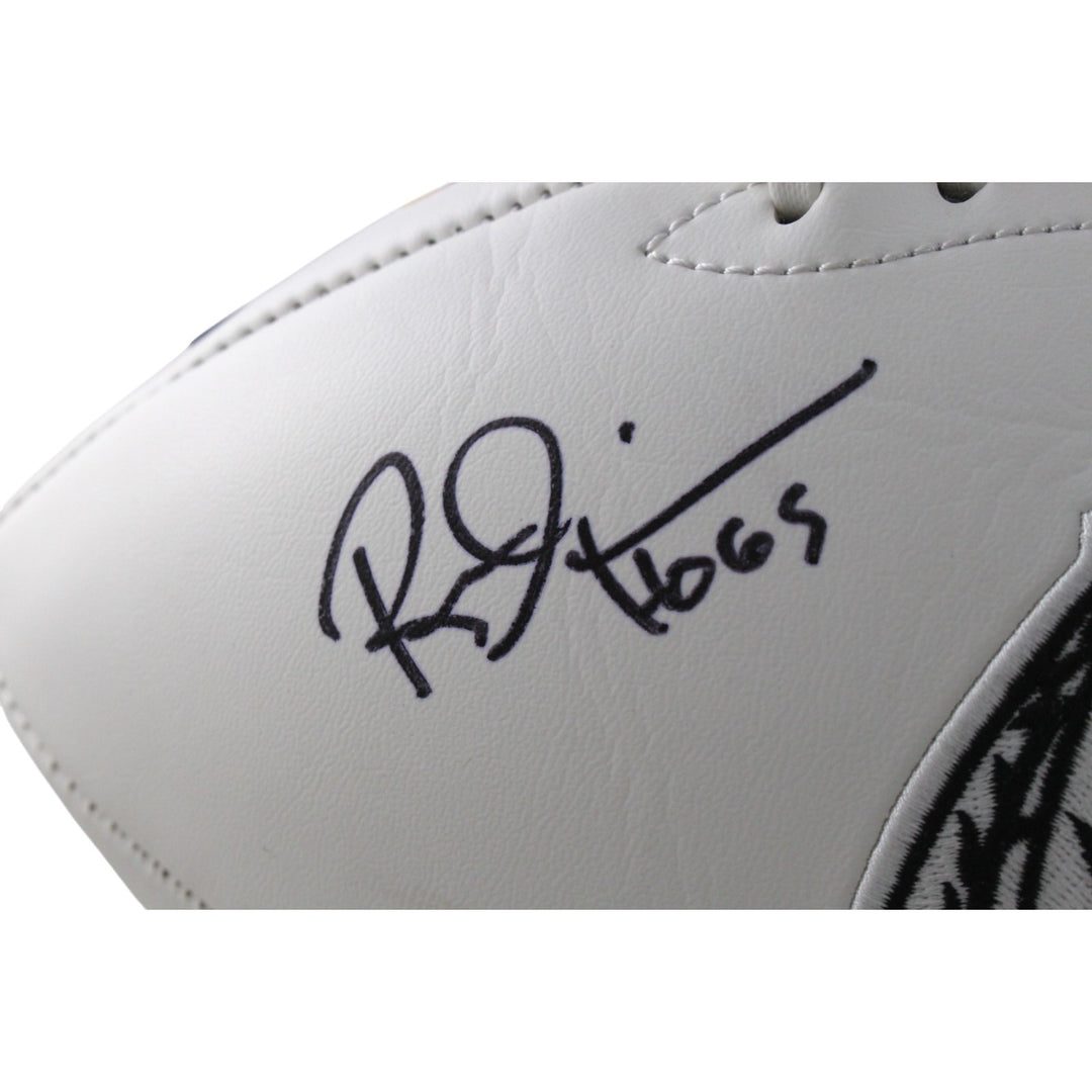 Russ Grimm Autographed Washington Redskins Logo Football HOF Beckett 54297