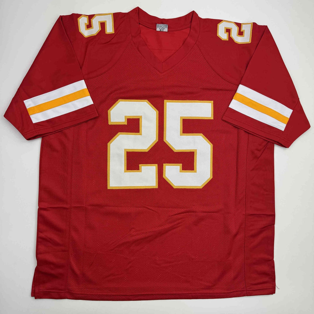 Autographed/Signed Jamaal Charles Kansas City Red Football Jersey JSA COA