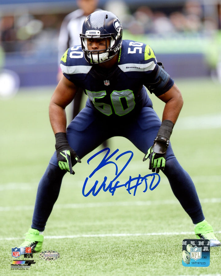 K.J. KJ Wright Signed Framed 8x10 Photo Seattle Seahawks MCS Holo