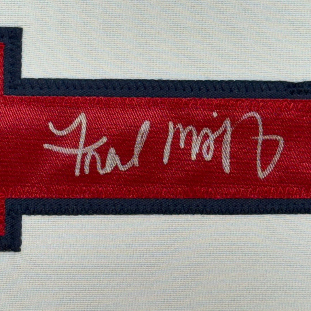 Framed Autographed/Signed Fred McGriff 33x42 Atlanta White Jersey JSA COA