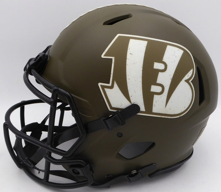 Tee Higgins Auto Bengals Salute To Service Full Size Replica Helmet Beckett 4365