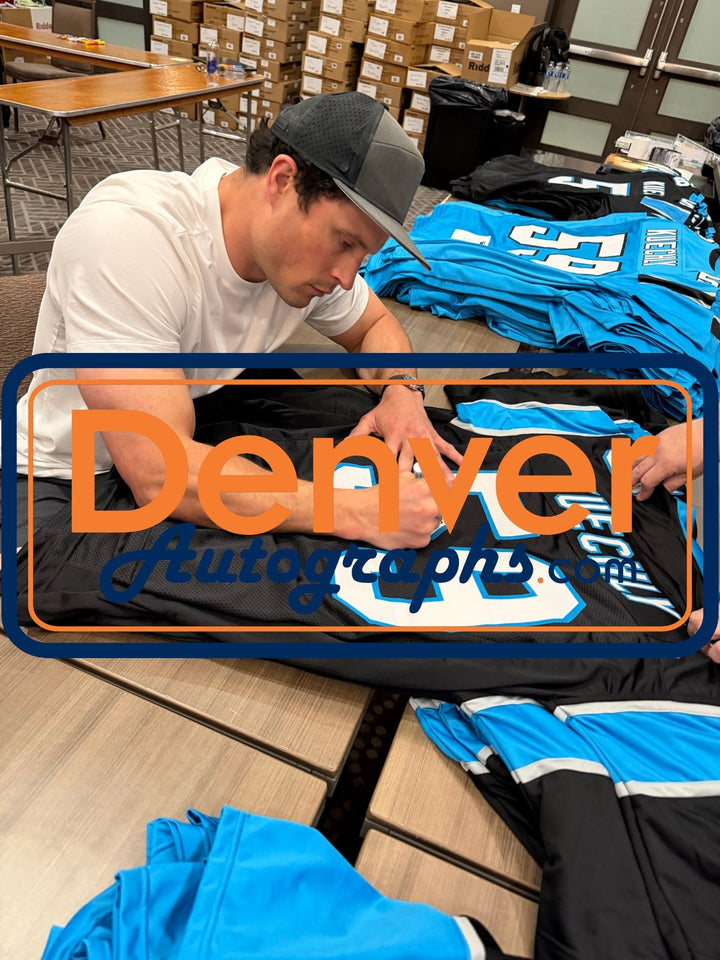Luke Kuechly Autographed Pro Style sz XL Black Jersey HOF Beckett Witness 56888