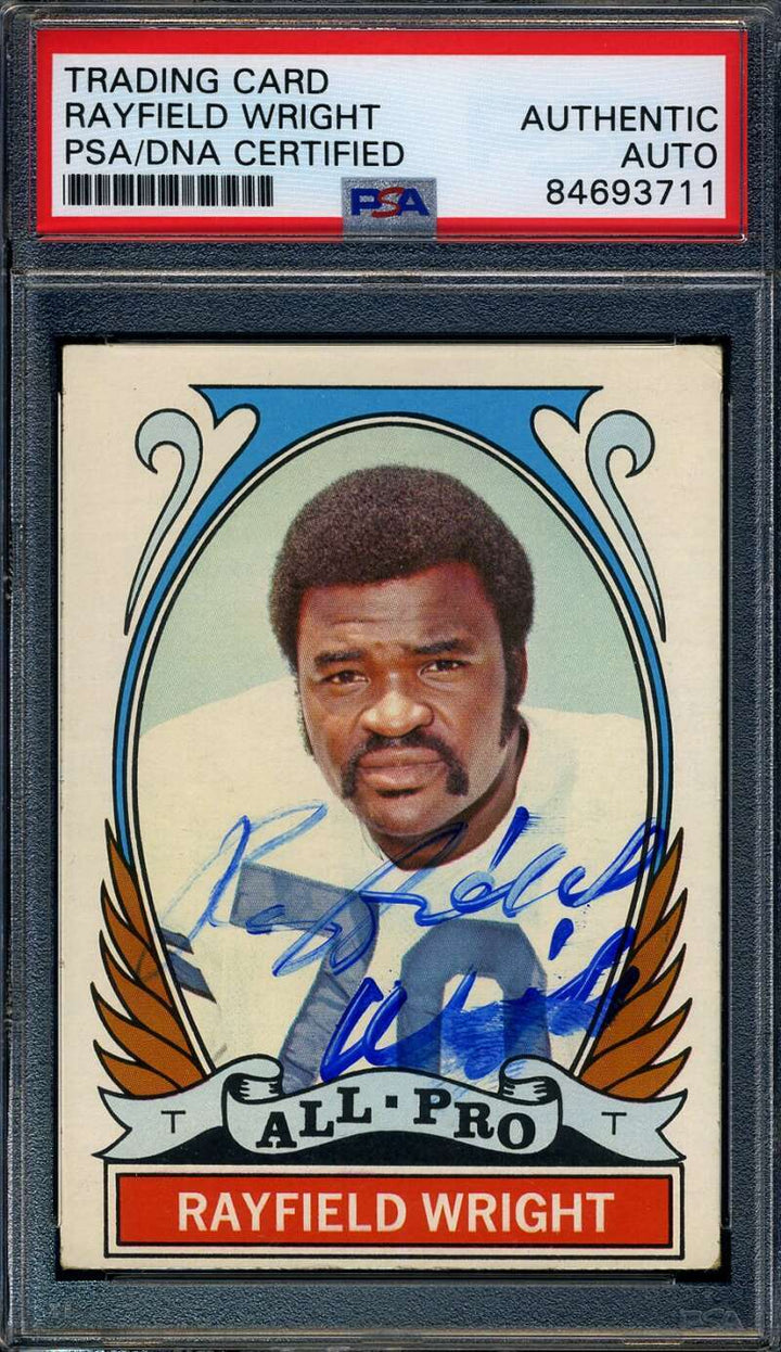 Rayfield Wright PSA DNA Signed 1972 Topps High Number Rookie Autograph