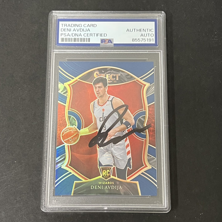 2020-21 Panini Select #69 Deni Avdija Blue Prizm signed card PSA