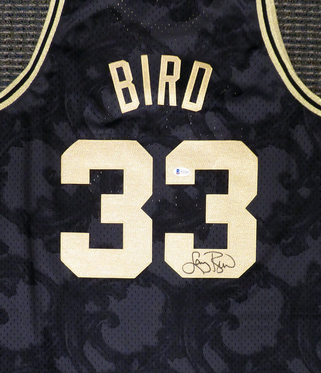 Celtics Larry Bird Auto Black Mitchell Ness GoldToile Swingman Jersey XL Beckett