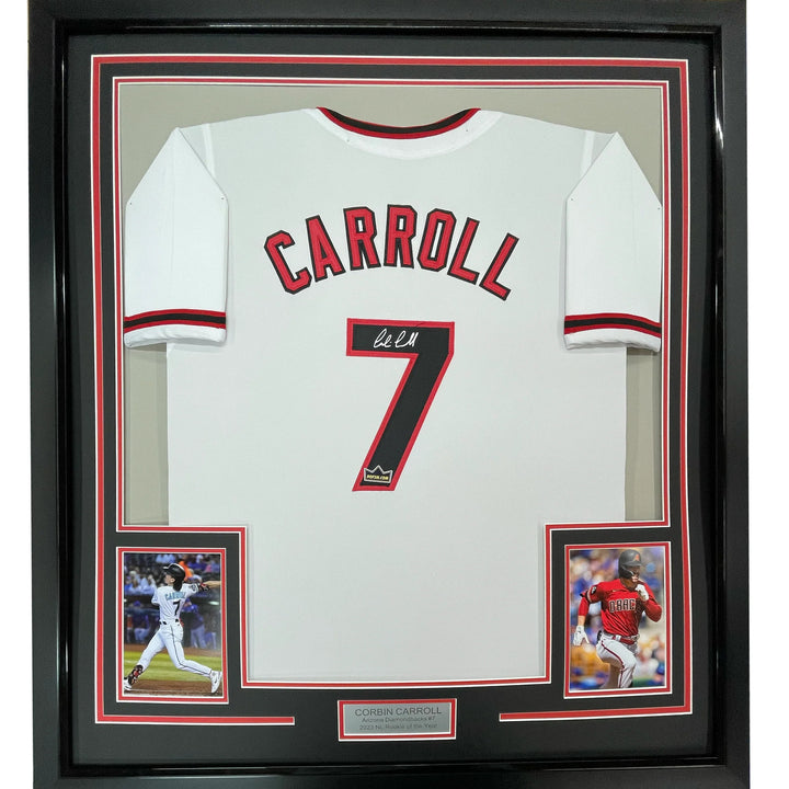 Framed Facsimile Autographed Corbin Carroll 33x42 Reprint Laser Auto Jersey