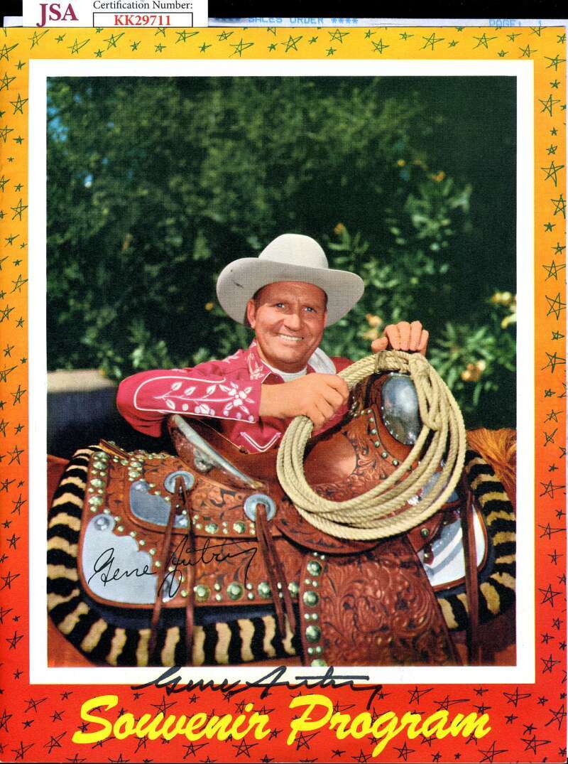 Gene Autry JSA Coa Signed Program Autograph
