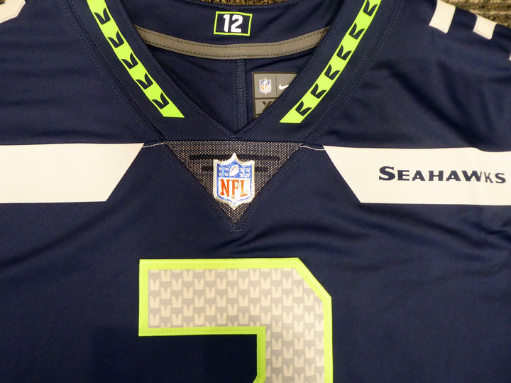 Seattle Seahawks Russell Wilson Signed Blue Nike Twill Jersey Size XXL RW Holo