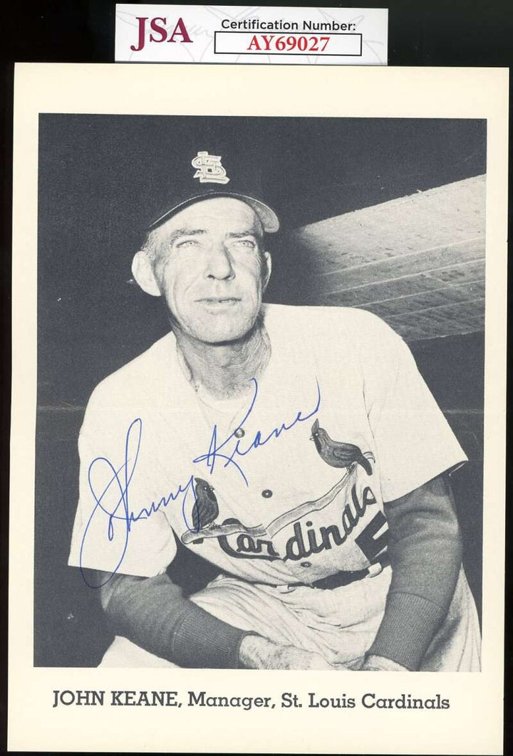 Johnny Keane JSA Coa Signed 5x7 Photo Cardinals Team Issue Autograph