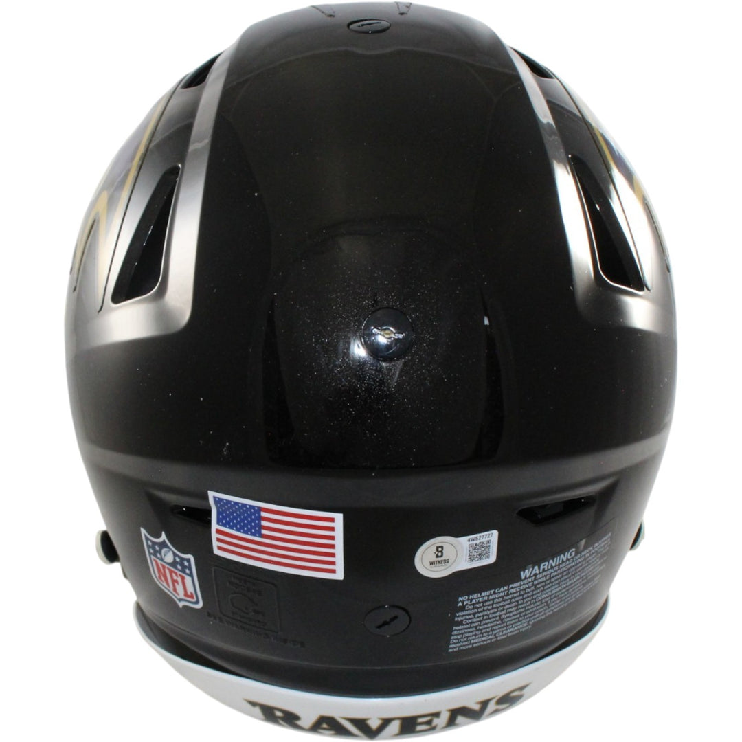 Ray Lewis Autographed Baltimore Ravens SpeedFlex Helmet Beckett Witness 56148