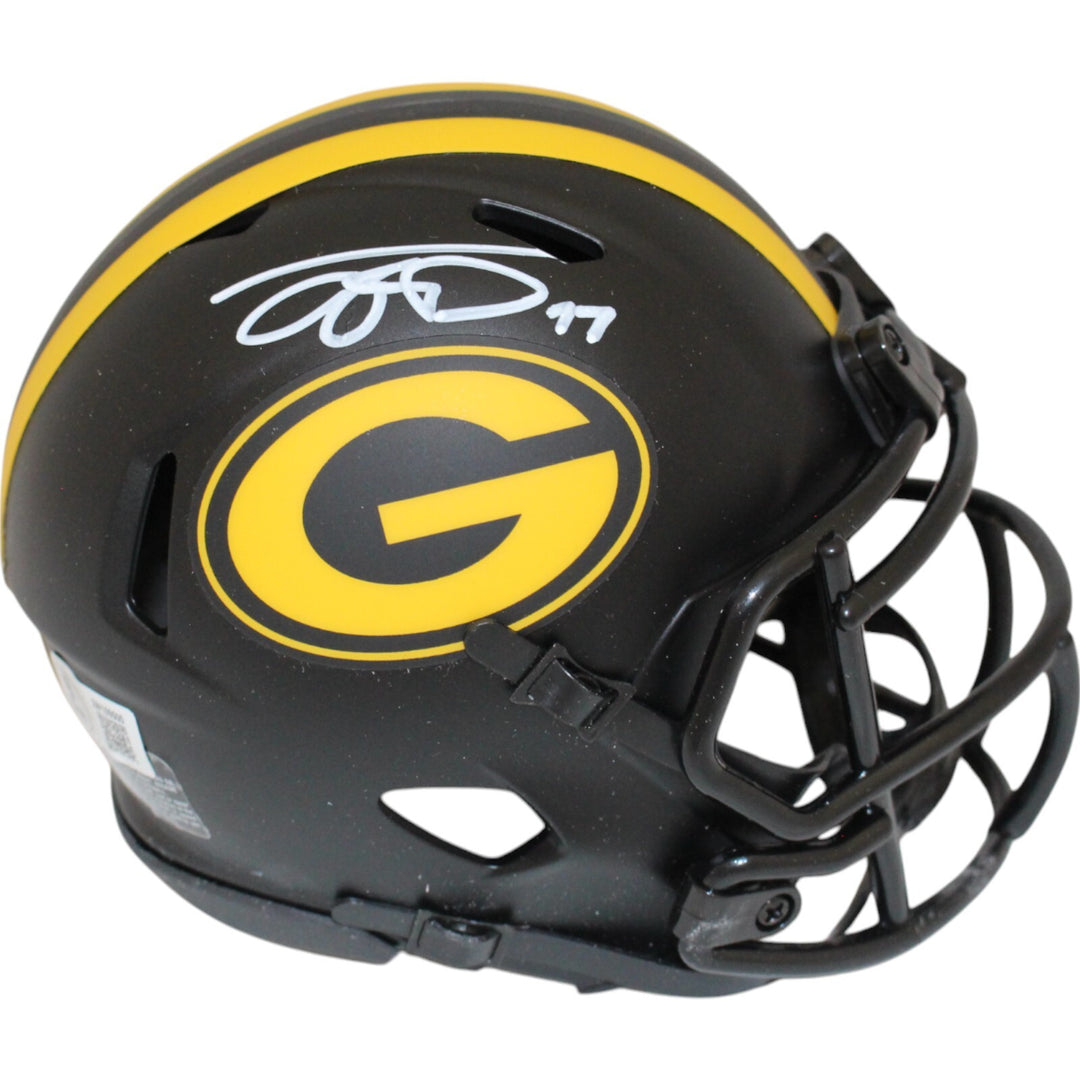 Jayden Reed Autographed Green Bay Packers Eclipse Mini Helmet Beckett 48858