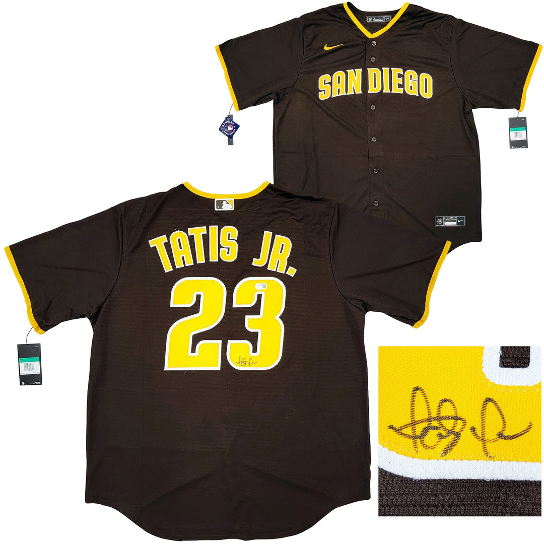 San Diego Padres Fernando Tatis Jr. Signed Brown Nike Jersey Size XL Beckett Wit