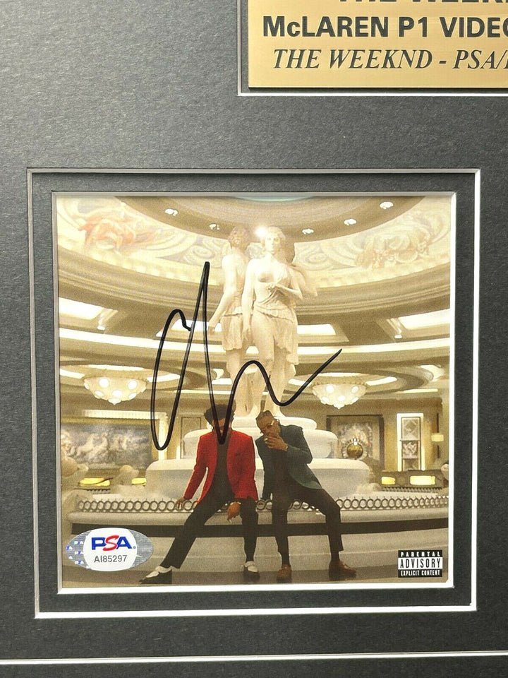 The Weeknd "Starboy" Signed CD Album License Plate Framed Collage PSA COA Auto
