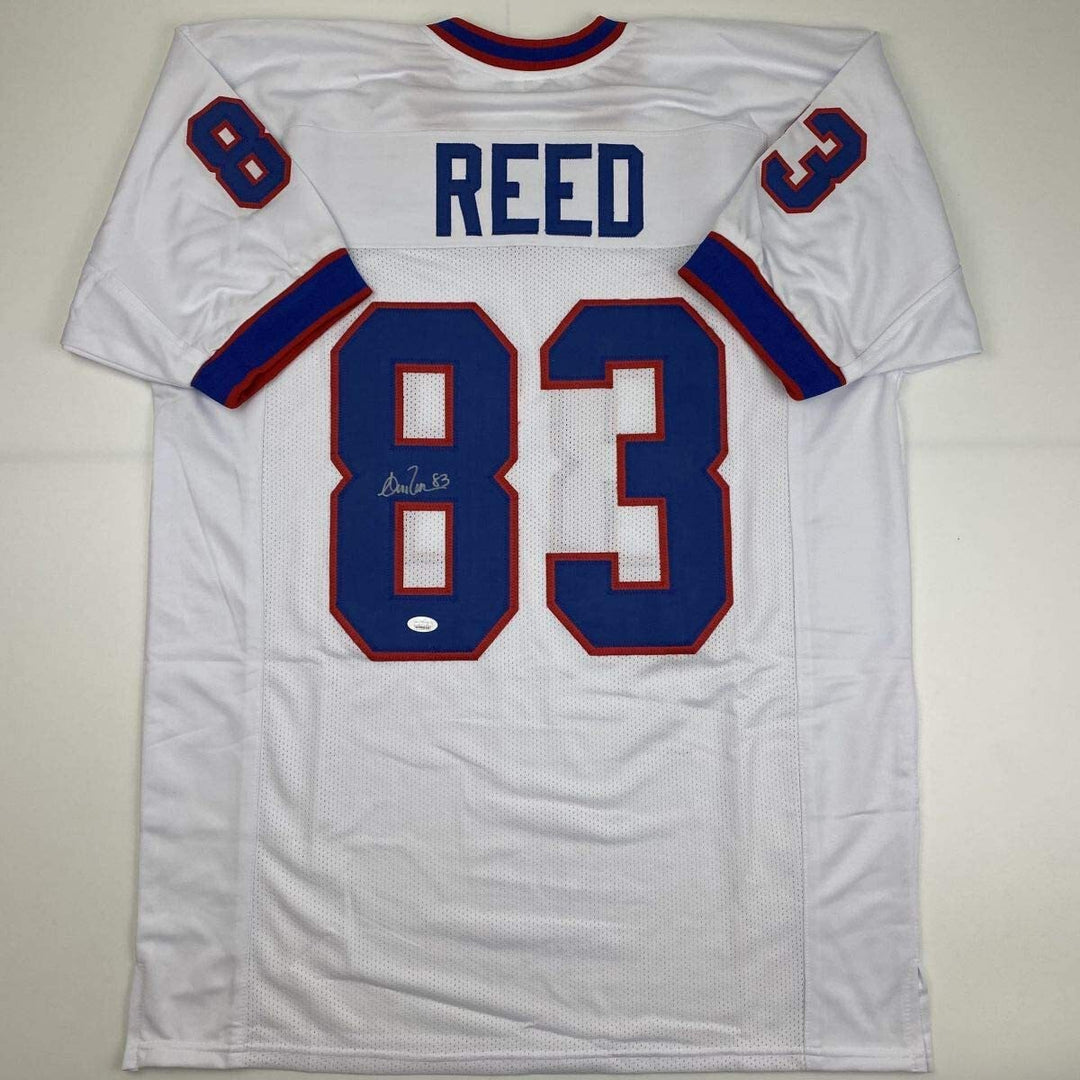 Autographed/Signed ANDRE REED Buffalo White Football Jersey JSA COA Auto