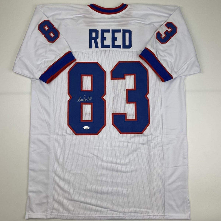 Autographed/Signed ANDRE REED Buffalo White Football Jersey JSA COA Auto