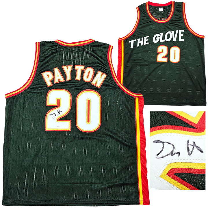 Seattle Supersonics Gary Payton Autographed Signed Dark Green Jersey JSA