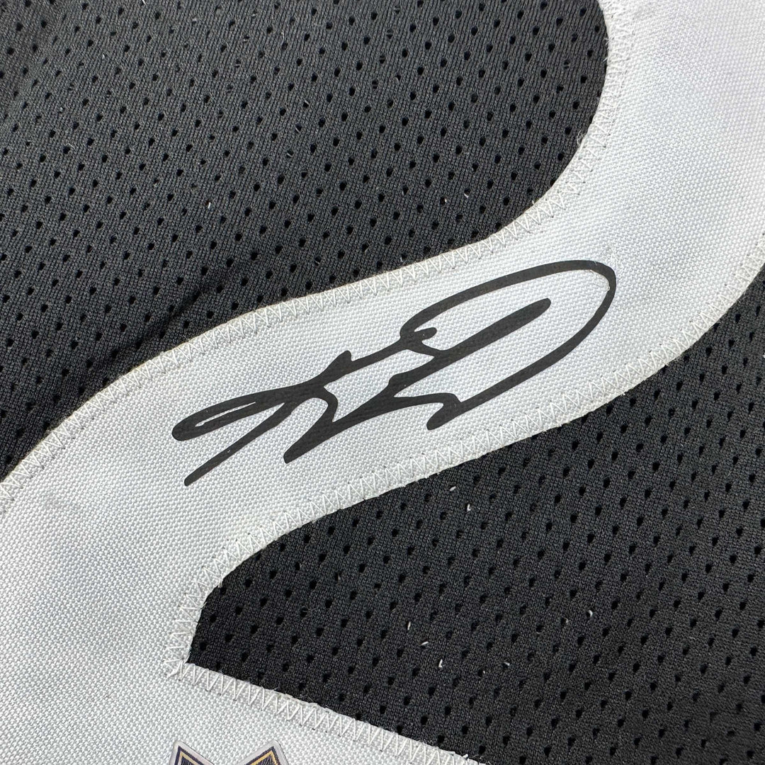 Facsimile Autographed Kawhi Leonard Toronto Black Reprint Jersey Size Men's XL