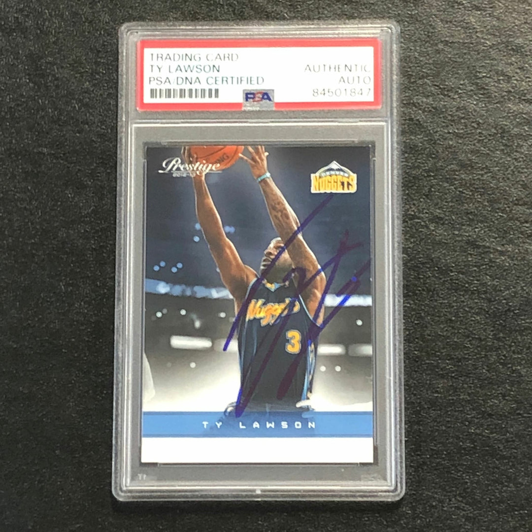 2012-13 Panini Prestige #88 Ty Lawson Signed Card AUTO PSA Slabbed Nuggets