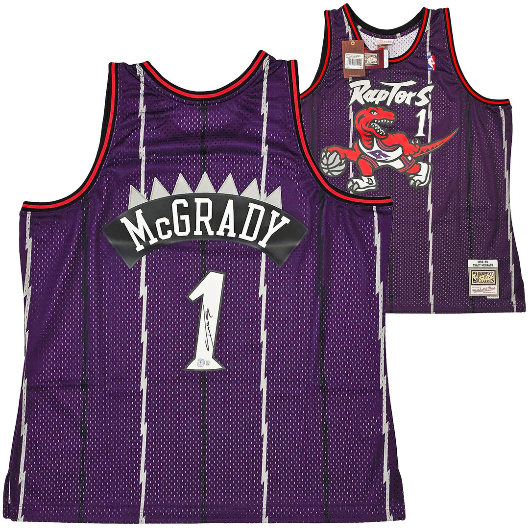 Raptors Tracy McGrady Auto Purple Mitchell Ness 98-99 HWC Swingman Jersey 2X
