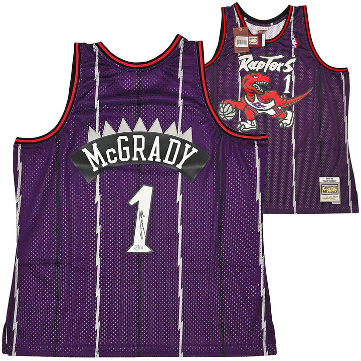 Raptors Tracy McGrady Auto Purple Mitchell Ness 98-99 HWC Swingman Jersey 2X