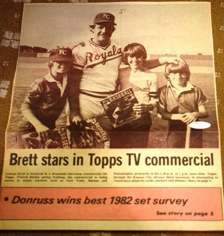 George Brett Jsa Coa Autographed 14x10 Topps Ad Hand Signed Authentic Royals