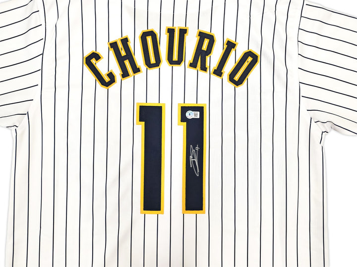 Milwaukee Brewers Jackson Chourio Signed White Jersey Beckett