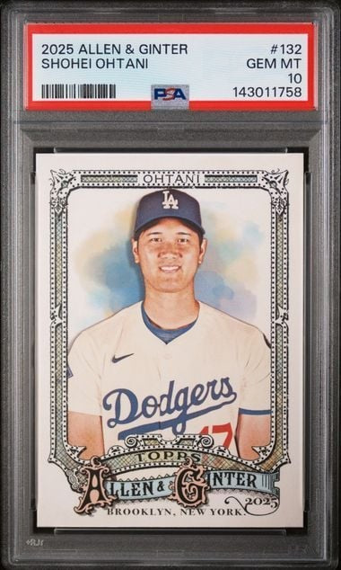 Graded 2025 Topps Allen & Ginter Shohei Ohtani 132 Baseball Card PSA 10 Gem Mint