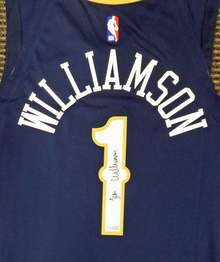 New Orleans Pelicans Zion Williamson Signed Blue Nike Jersey Size 48 Fanatics