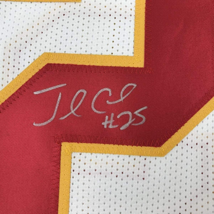 Framed Signed Jamaal Charles 35x39 Kansas City White Jersey JSA COA