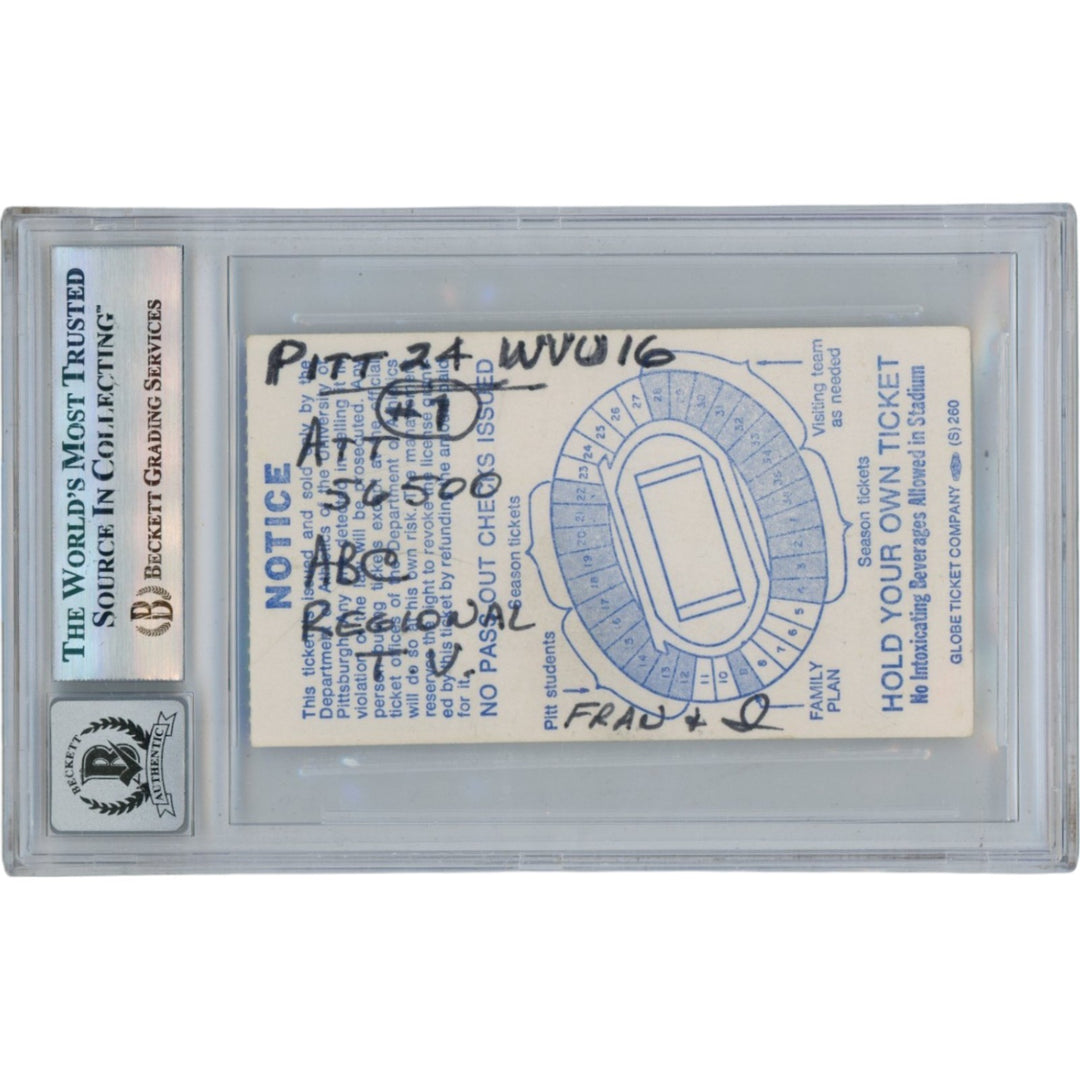 Tony Dorsett Autographed 11/13/76 Ticket Stub Heisman Slabbed Beckett 50634