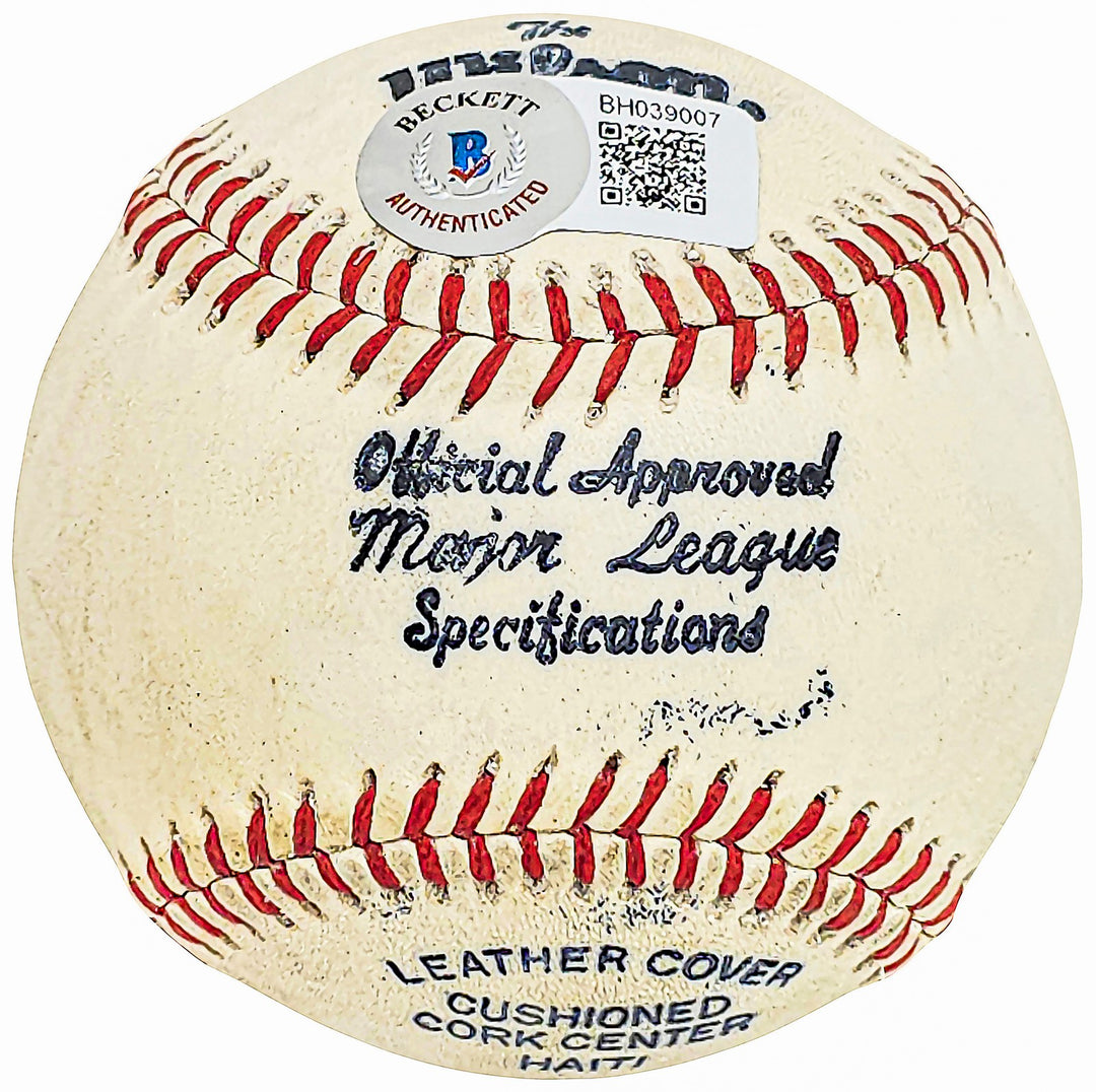 Al "Hiker" Moran Auto Signed Official Wilson Baseball Mets Vintage Sig Beckett