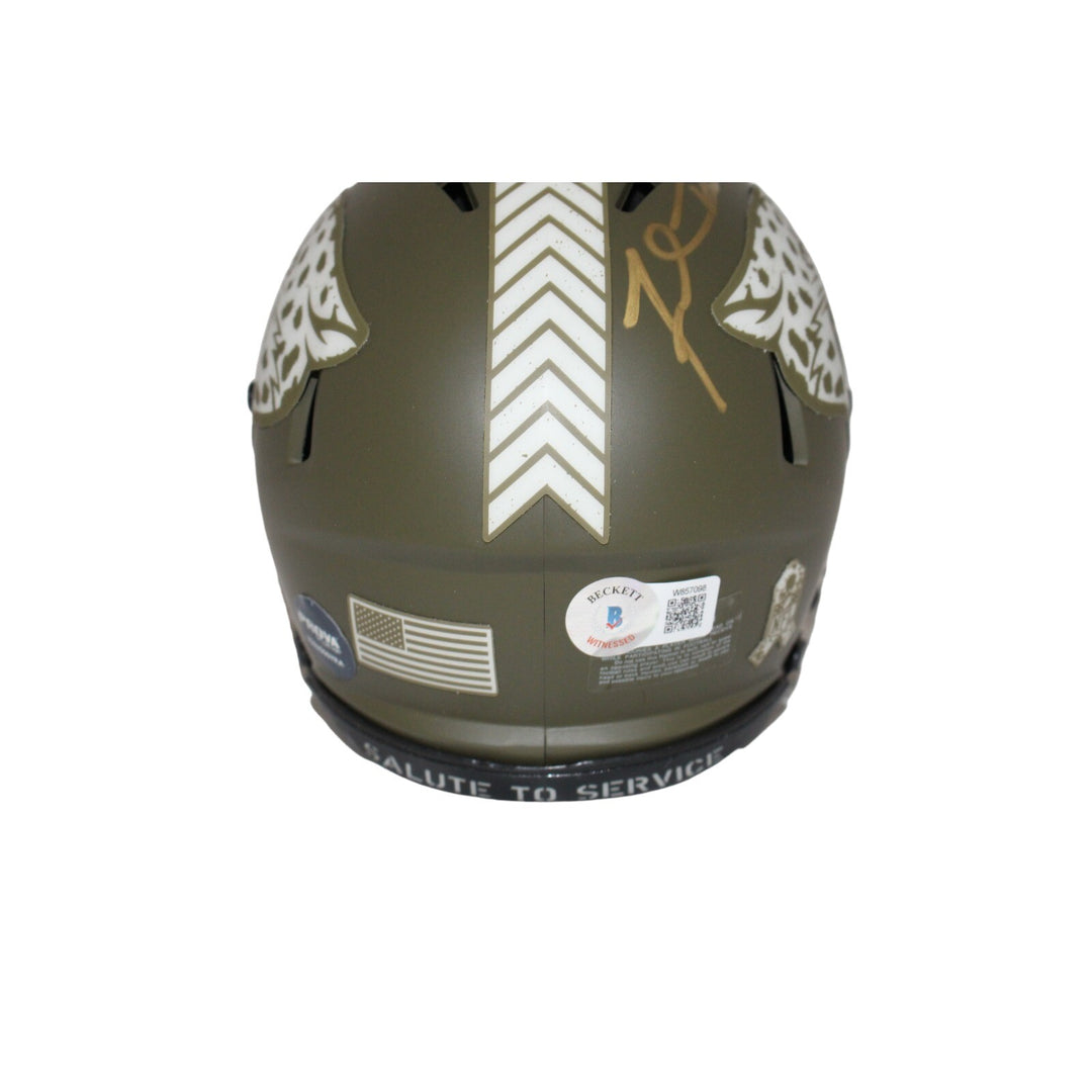 Fred Taylor Signed Jacksonville Jaguars Salute Mini Helmet  Beckett 42361