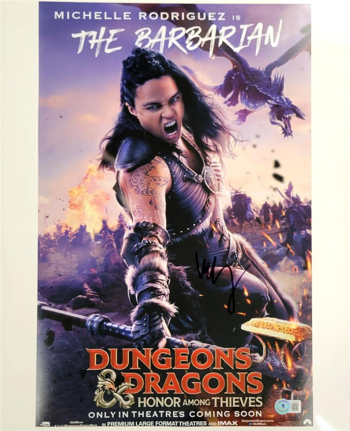 Michelle Rodriguez signed Dungeons & Dragons 11x17 photo autograph (B) ~ BAS