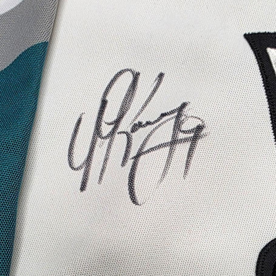 Teemu Selanne & Paul Kariya signed vintage Mighty Ducks CCM autograph JSA