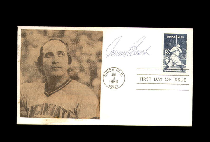 Johnny Bench PSA DNA Signed FDC 1983 First Day Cover Cache Babe Ruth Autograph
