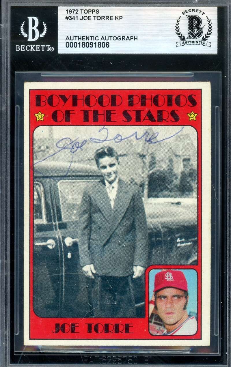 Joe Torre Beckett BAS Signed 1972 Topps Boyhood Photos Autograph