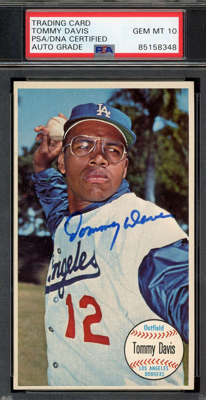 Tommy Davis Gem Mint 10 PSA DNA Coa Signed 1964 Topps Giants Autograph