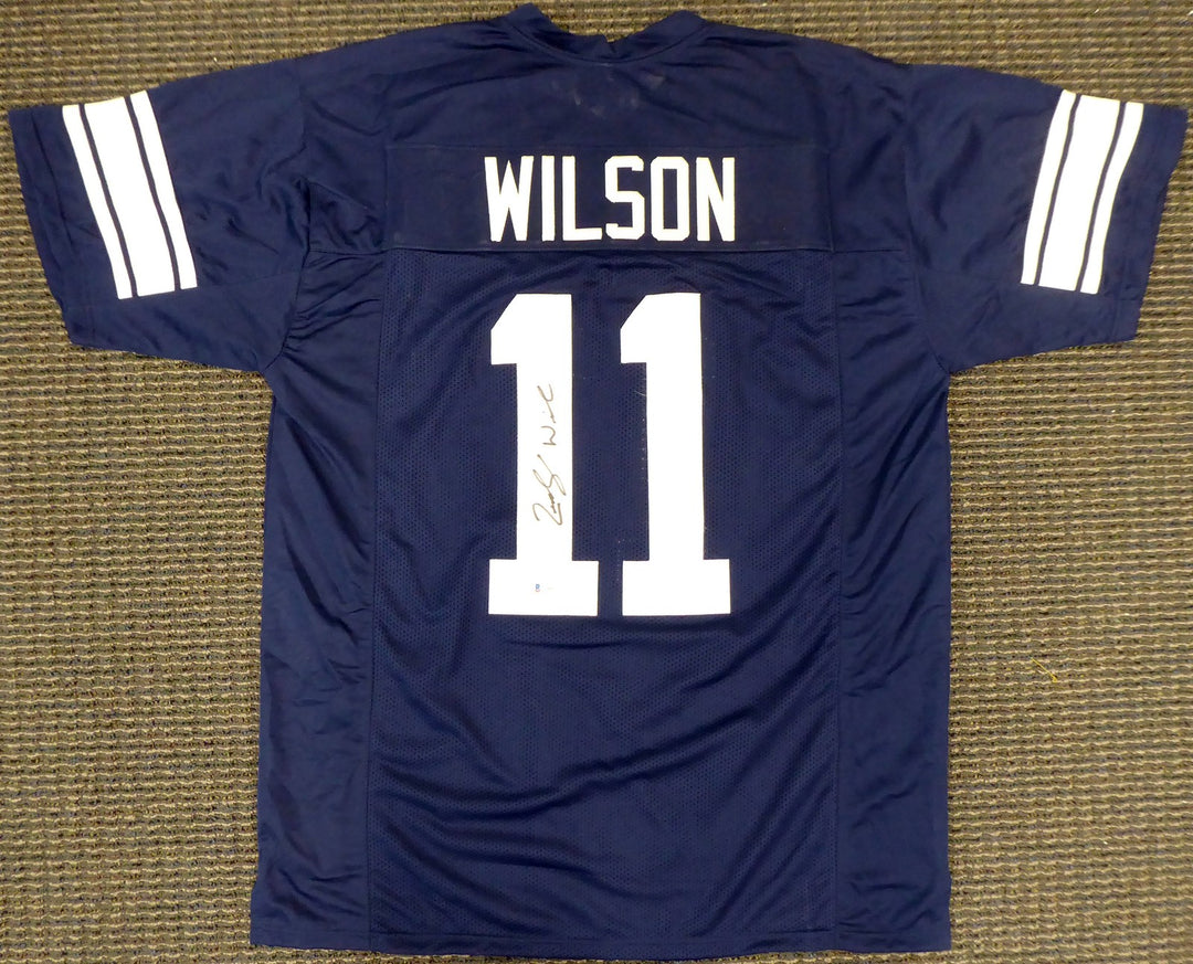 BYU Cougars Zach Wilson Autographed Signed Blue Jersey Beckett BAS