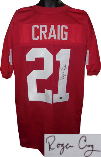 Roger Craig signed Red TB Custom Stitched Football Jersey XL- Craig Hologram