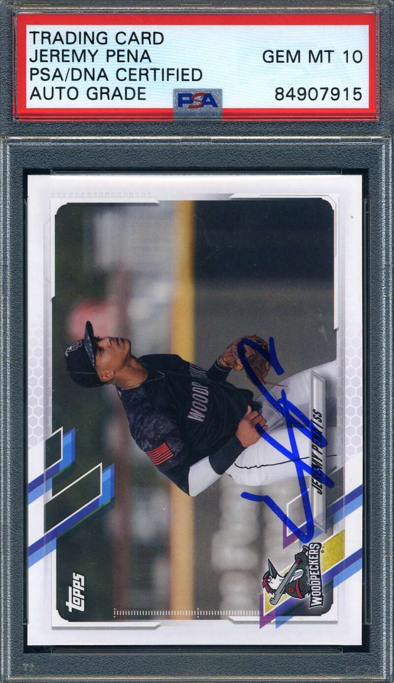 Jeremy  Pena Gem Mint 10 PSA DNA Signed 2021 Topps Pro Debut Rookie Autograph