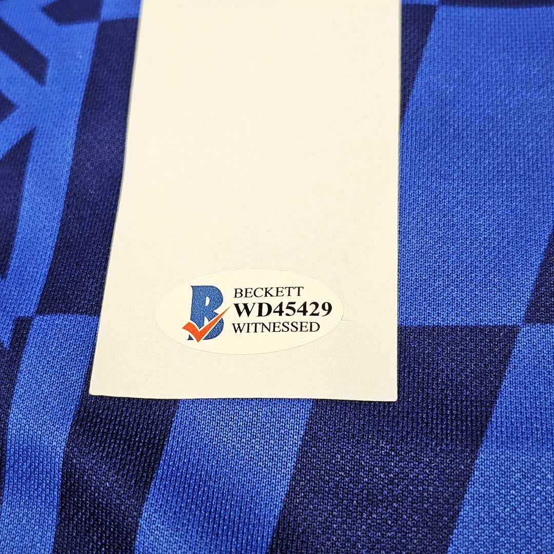 Chelsea F.C. Mason Mount Signed Blue Nike Jersey Size M in Black Beckett