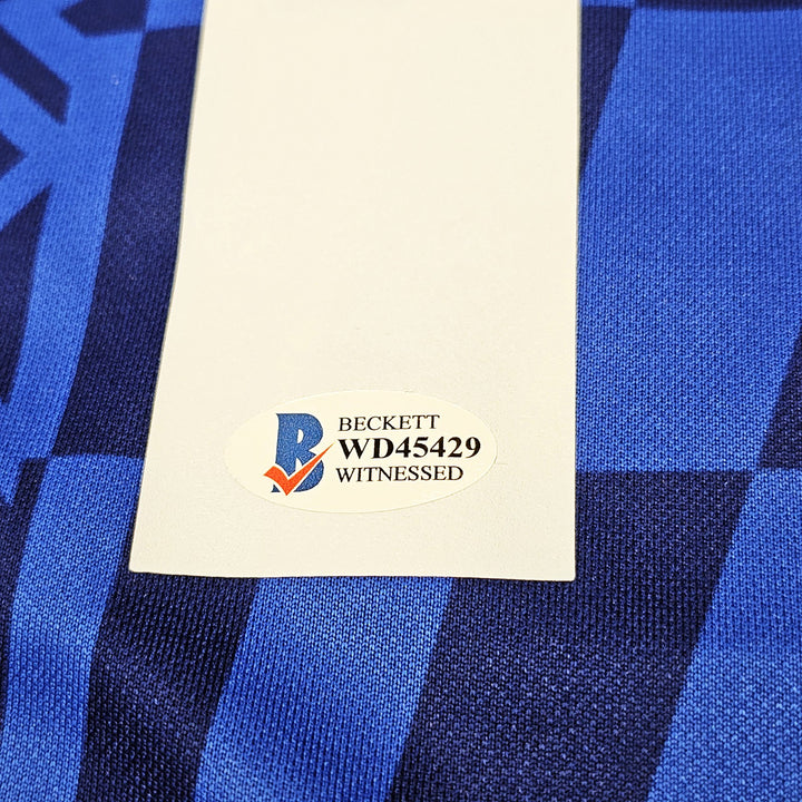 Chelsea F.C. Mason Mount Signed Blue Nike Jersey Size M in Black Beckett