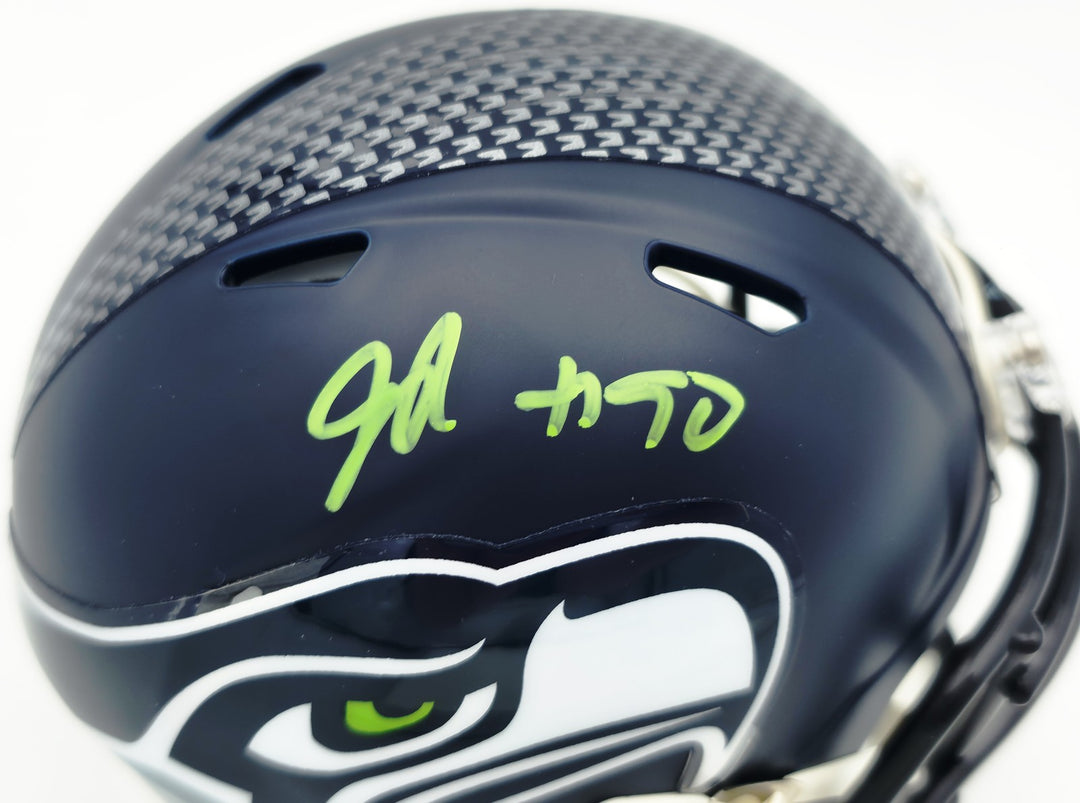 Jarran Reed Signed Seahawks Blue SB LX Champions Logo Speed Mini Helmet MCS Holo