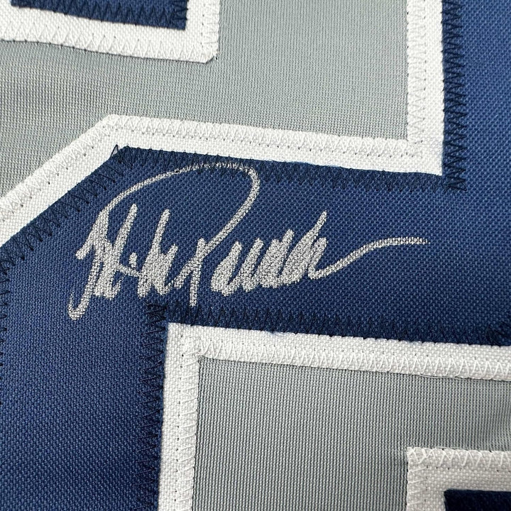 Framed Autographed/Signed Jorge Posada 35x39 New York Grey Jersey BAS COA