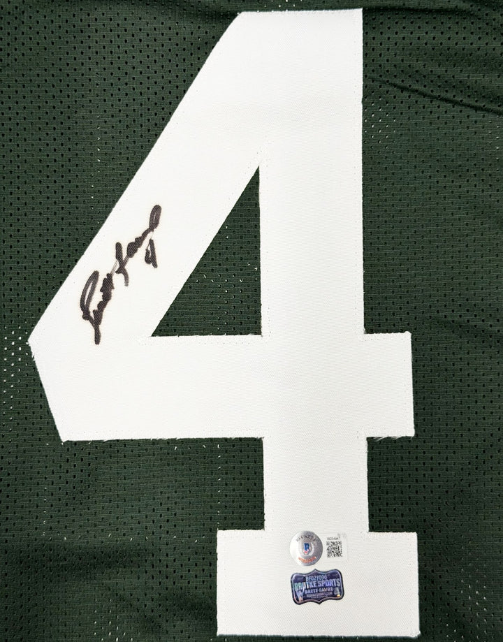 Brett Favre Signed Packers Green Jersey Auto Bleeding Beckett Witness